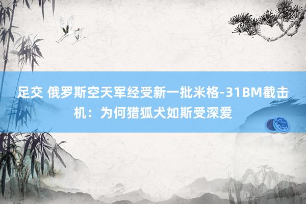 足交 俄罗斯空天军经受新一批米格-31BM截击机：为何猎狐犬如斯受深爱