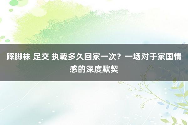 踩脚袜 足交 执戟多久回家一次？一场对于家国情感的深度默契