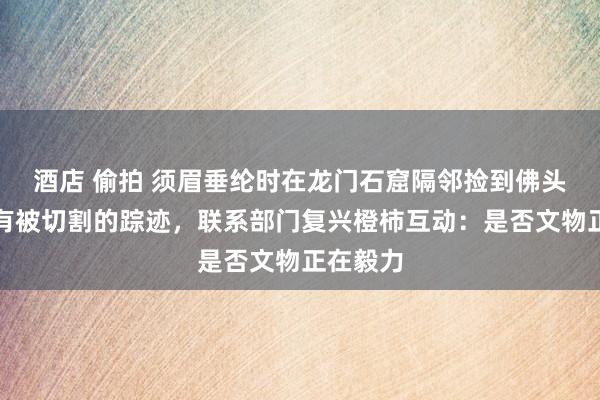 酒店 偷拍 须眉垂纶时在龙门石窟隔邻捡到佛头，颈部有被切割的踪迹，联系部门复兴橙柿互动：是否文物正在毅力